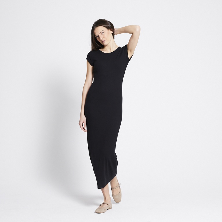Geripptes Kleid "Cap sleeve dress" Geripptes Kleid "Cap sleeve dress"